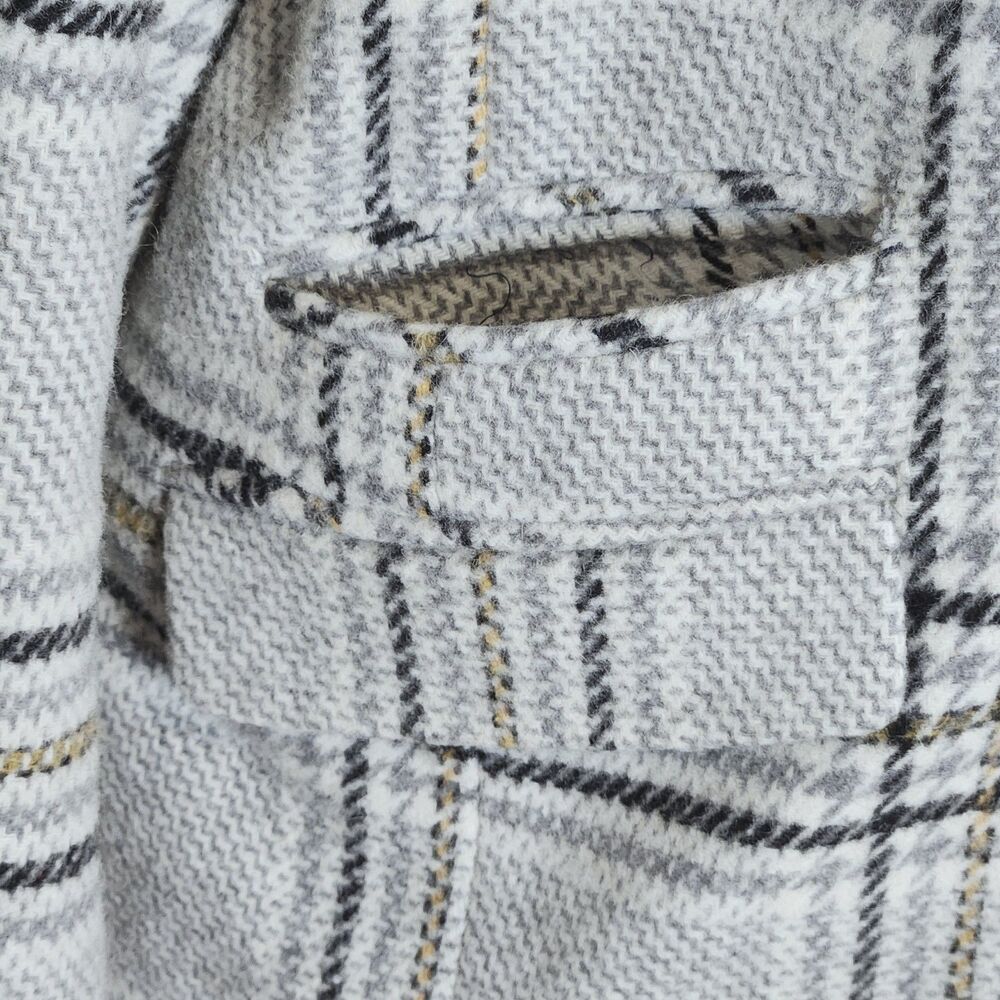 Madewell Bryant Coat Pearl Ivory Wool Blend Houndstooth Plaid Light Academia M - Picture 14 of 14